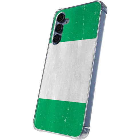 Nigeria Flag Distressed Galaxy A35 5G Clear Case